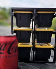 6 Injection-Molded Teeny Tote Mini Containers & custom 3D Printed Rack FREE S&H