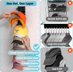 The Hat Organizer Rack w/ Curved Button Holder & Circular Bayonet Pack of 2