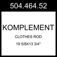 IKEA KOMPLEMENT Clothes Rod White 19 5/8×13 3/4″ 504.464.52