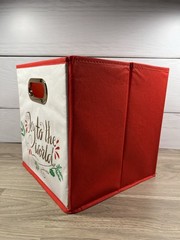 Relaxed Living (Set Of 2) Decorative Storage Bins 10.5×10.5×11 Christmas Holiday