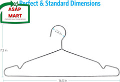 Fayleeko Stainless Steel Wire Hangers – 50 Pack Heavy Duty, Space Saving 16.5 In