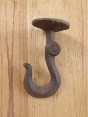 12 Ceiling Hooks Hanging Plant Hook Rustic Cast Iron 4 1/2″ Coat Tow Chain Roof