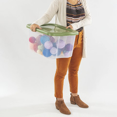40 Quart Hingelid Clear Storage Box with Latch Lid & Comfort Grip, Da