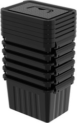 6-Pack 6 Quart Black Latching Storage Bins with Handles and Lids