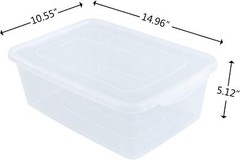 14-Quart Clear Storage Box with Lid Plastic Locking Box/Container