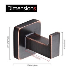 2 PCS Oil Rubbed Bronze Bathroom Coat Robe Hook Wall Mounted Stainless Steel