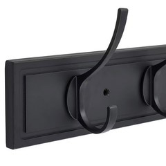 27″ Matte Black Wall Hook Rack w/ 5 Heavy Duty Hooks for Coats Bags & Entryway