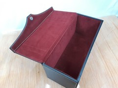 Faux Leather Storage Box Lidded Magnet Closure Red Velvet Inside 14x6x6