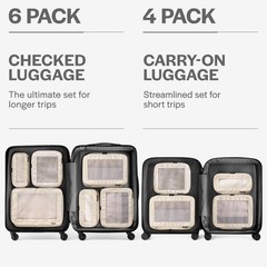 Compression Packing Cubes for Travel – Luggage Organizer Bags – Double Zipper…