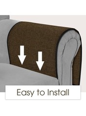 Brown Fabric Bedside Organizer Bag, 35×18.1 in, 5 Compartments, Hanging
