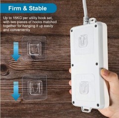 30 Sets Double-Sided Adhesive Wall Hooks – Utility Hanger Suction Cup Holders