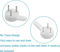 50pc Traceless Hardwall Picture Hooks Concrete Cement Wall Hangers Small White 5