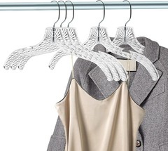 12-Pack Clear Heavy Duty Plastic Hangers for Suits, Coats, Dresses