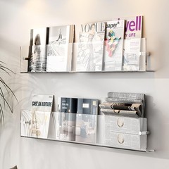 2 PCS 24 Inch Acrylic Magazine Holder Wall Mount Hanging Rack Brochure Clear
