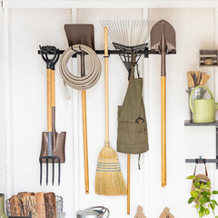 Tool Storage Rack – Heavy Duty Garage Tool Organizer Wall Mount for Garden Tools