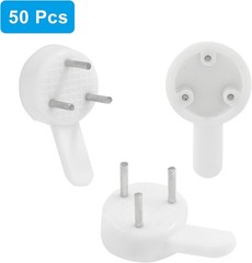 50pc Traceless Hardwall Picture Hooks Concrete Cement Wall Hangers Small White 5