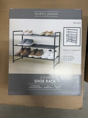 Berkley Jensen 3 Tier Metal Shoe Rack With Wood Top