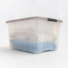 Plastic Storage Bins with Lids 40 Qt Stackable Containers Totes Gray 5 Pack
