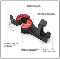 2 in 1 Car Seat Hooks for Purses and Bags with Phone Holder, Automative Headrest