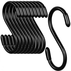 10 Pack Vinyl Coated S Hooks, 3 Inch Vinyl Coated S Hook, Heavy Duty Non-Slip