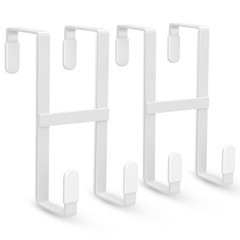 FYY 2 Packs Over The Door Hooks, Dual-Sided Hanger Hook, 2 Pack, White