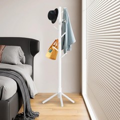 Aliphon Wooden Coat Rack Stand, Freestanding Coat Rack with 8 Hooks, 3 Adjust…