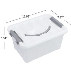 5.5 Quart Storage Bin, Plastic Latching Box Container, 6 Packs