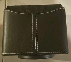 Unbranded Black Faux Leather Spinning Remote Control Holder Organizer