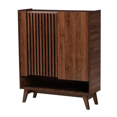 Paricia 37.2 In. W X 45.7 In. H Walnut Brown Shoe Storage Cabinet