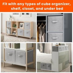 Storage Cubes – 11 Inch Heavy Duty Fabric Medium -11 inches, Grey