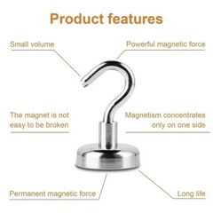 8 Pack Magnetic Hooks for Cruise Cabins, Neodymium Magnets with Hooks, Hea