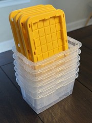 6 PACK Clear Lowes Teeny Tiny Tote Bins Mini Commander Storage Container