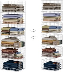 6-Tier Stackable Closet Organizers and Storage Shelves, Closet Shelf Organize…