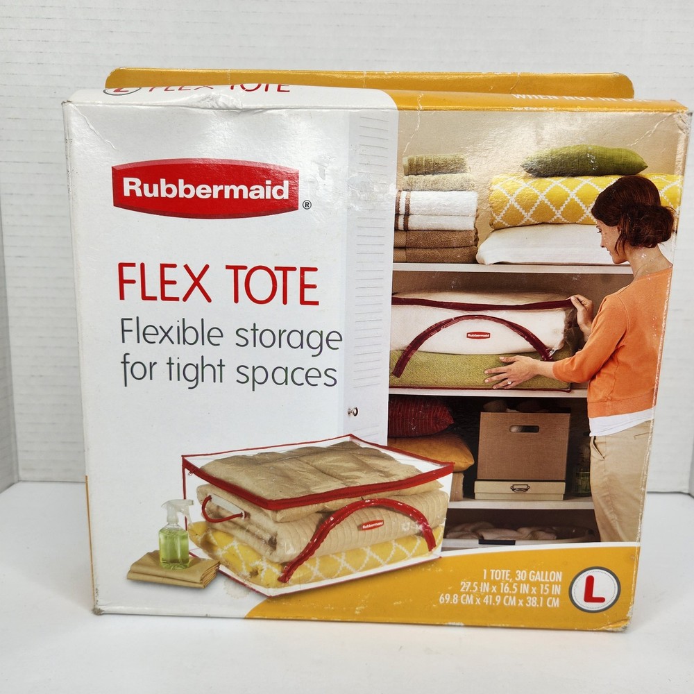 NEW Rubbermaid Flex Tote Flexible Storage 30 Gallon 27.5 x 16.5 x 5 Large