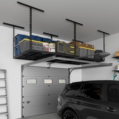 4X8FT Overhead Garage Storage Rack, 26″-40″ Height Adjustable Garage Ceiling …