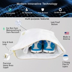Waterproof Antimicrobial Travel Laundry Bag Inhibits Bacteria from Wet Swimsu…