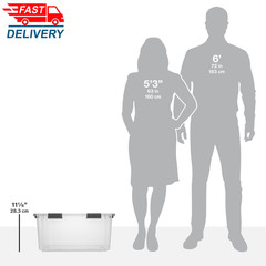60 Quart Hingelid Clear Storage Bin with Latch Lid, Dark Gray, 6 Pack 💪👌