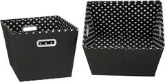 Medium Tapered Storage Bins – 2 Pack Black & White Mini-Dots