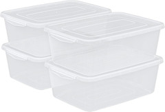 Clear 14 Quart Pizza Dough Proofing Bin – 4 Pack Latching Storage Containers
