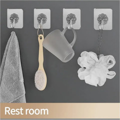1~500 PCS Stainless Steel Adhesive Sticky Hooks Heavy Duty Wall Hook Hangers lot