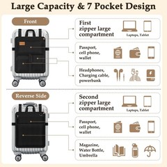 Over Luggage Organizer for Suitcase or Carry On Bag with 7 Storage Pockets-16…