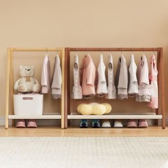 Foldable Wood Clothes Rack, Freestanding, Floor-standing
