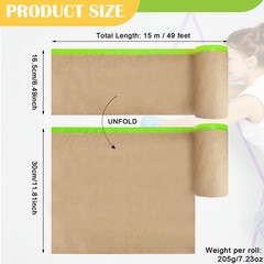 Pre-Taped Masking for Painting,12″ x50Feet Adhesive-Backed Tape and Drape Pai…