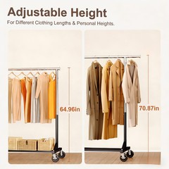 HOKEEPER Heavy Duty Clothing Rack with Cover 450 lbs Z Base Clothes Rack