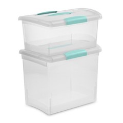 Sterilite Large Nesting ShowOffs, Stackable Small Storage Bin with Lid, 6 Pack