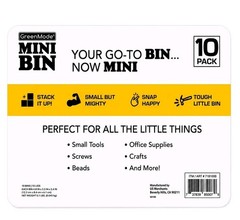 Mini Bin 10 Pack – Stackable Storage Bins with Lids for Organizing By Greenmade