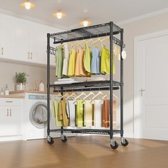 R2X Expandable Portable Closet with Lockable Wheels, 600lbs Capacity Heavy Du…