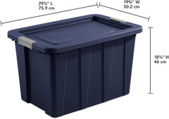 Heavy Duty 30 Gallon Storage Bins with Lids – 8 Pack, Dark Indigo Totes