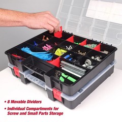 Hyper Tough 2-Pack Organizer, Stackable Plastic With 8 Movable Dividers,93512638