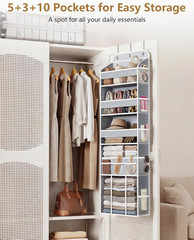 over the Door Organizer for Nursery, 5-Tier Baby Clothes Organizer